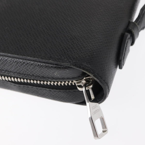 LOUIS VUITTON Taiga Zippy XL Long Wallet Black M44275 LV Auth 153416