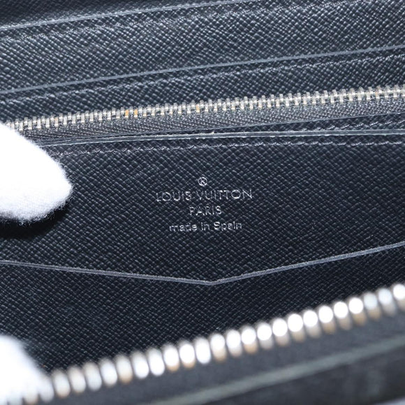 LOUIS VUITTON Taiga Zippy XL Long Wallet Black M44275 LV Auth 153416