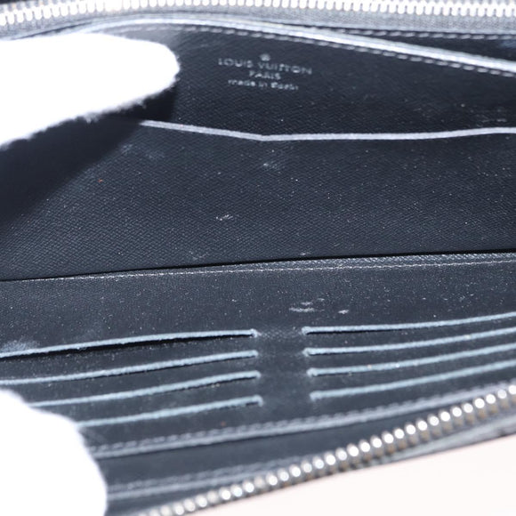 LOUIS VUITTON Taiga Zippy XL Long Wallet Black M44275 LV Auth 153416
