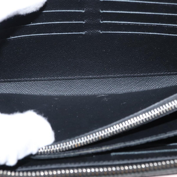 LOUIS VUITTON Taiga Zippy XL Long Wallet Black M44275 LV Auth 153416