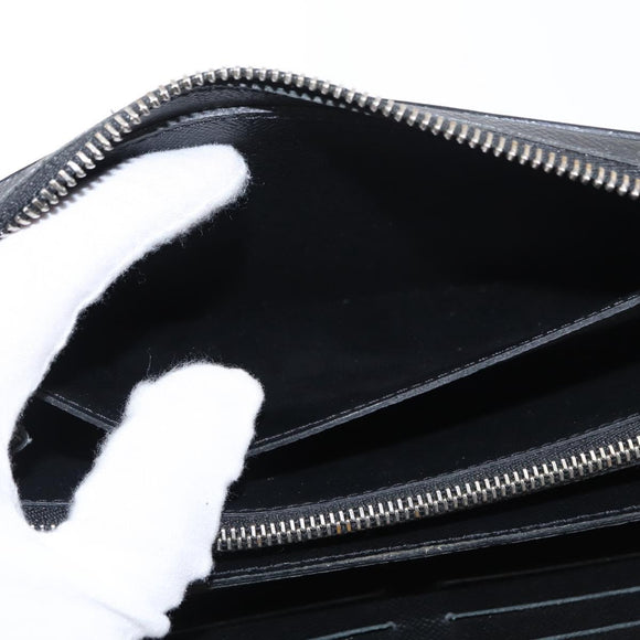 LOUIS VUITTON Taiga Zippy XL Long Wallet Black M44275 LV Auth 153416