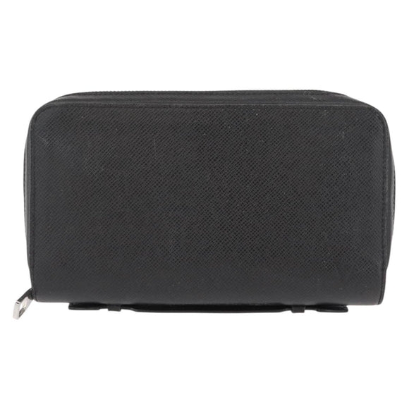 LOUIS VUITTON Taiga Zippy XL Long Wallet Black M44275 LV Auth 153416