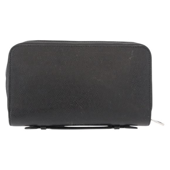 LOUIS VUITTON Taiga Zippy XL Long Wallet Black M44275 LV Auth 153416