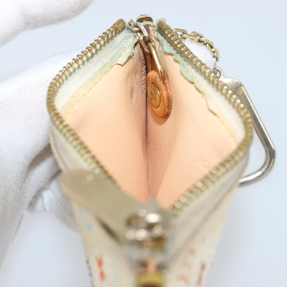 LOUIS VUITTON Monogram Multicolor Pochette Cles Purse White M92655 Auth 153418