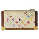 LOUIS VUITTON Monogram Multicolor Pochette Cles Purse White M92655 Auth 153418-2