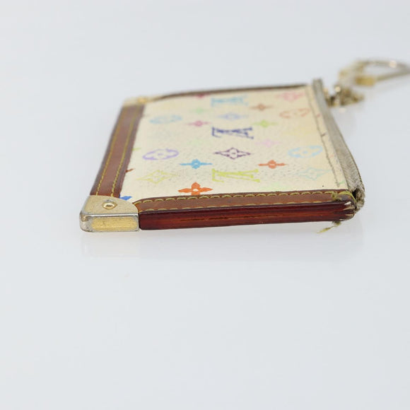 LOUIS VUITTON Monogram Multicolor Pochette Cles Purse White M92655 Auth 153418