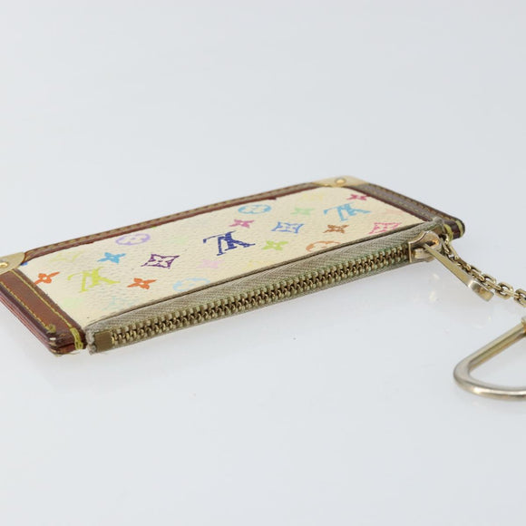 LOUIS VUITTON Monogram Multicolor Pochette Cles Purse White M92655 Auth 153418
