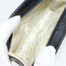 CHANEL COCO Mark Pouch Caviar Skin Black Gold CC Auth 153420-9