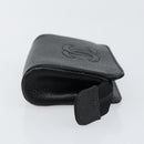 CHANEL COCO Mark Pouch Caviar Skin Black Gold CC Auth 153420-3