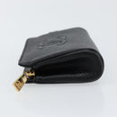 CHANEL COCO Mark Pouch Caviar Skin Black Gold CC Auth 153420-4