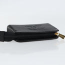 CHANEL COCO Mark Pouch Caviar Skin Black Gold CC Auth 153420-5