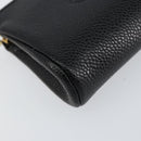 CHANEL COCO Mark Pouch Caviar Skin Black Gold CC Auth 153420-14