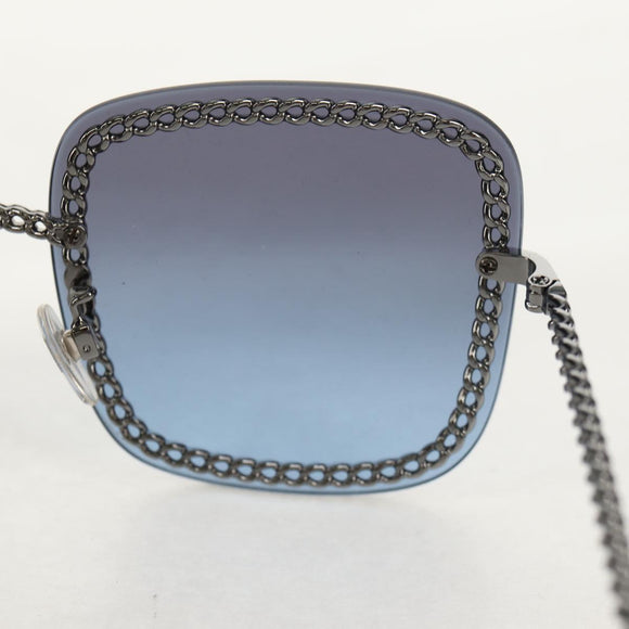CHANEL COCO Mark Sunglasses metal Silver tone 4244 CC Auth 153421M
