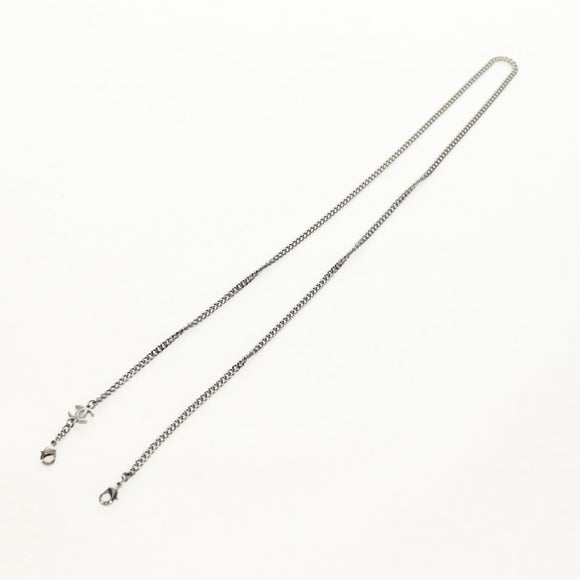 CHANEL COCO Mark Sunglasses metal Silver tone 4244 CC Auth 153421M