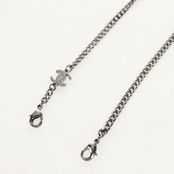 CHANEL COCO Mark Sunglasses metal Silver tone 4244 CC Auth 153421M