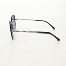 CHANEL COCO Mark Sunglasses metal Silver tone 4244 CC Auth 153421M-3