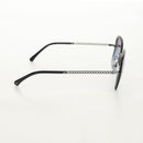 CHANEL COCO Mark Sunglasses metal Silver tone 4244 CC Auth 153421M-4