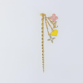 LOUIS VUITTON Sweet Monogram Pick Cheveux Hair Pin metal Gold M65847 Auth 153424 - 0