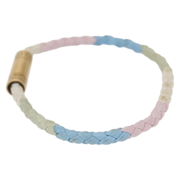 LOUIS VUITTON Bra Rubbed Keep It Bracelet Leather Pink MP188E LV Auth 153425