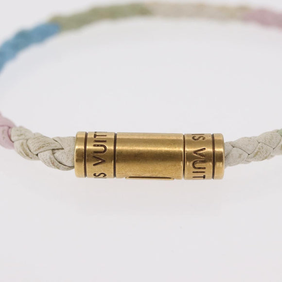 LOUIS VUITTON Bra Rubbed Keep It Bracelet Leather Pink MP188E LV Auth 153425