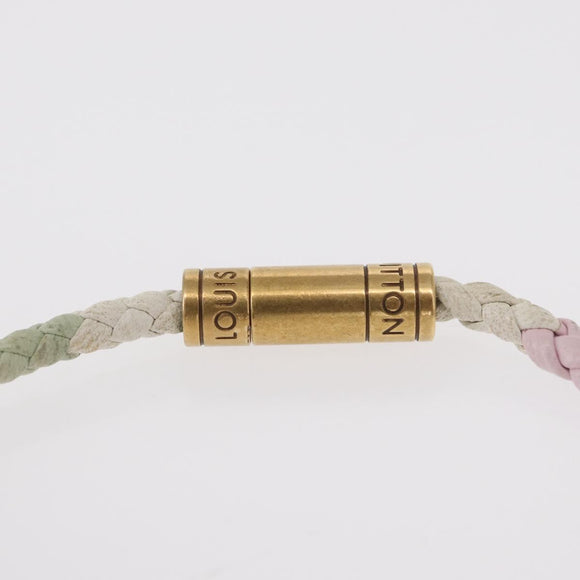 LOUIS VUITTON Bra Rubbed Keep It Bracelet Leather Pink MP188E LV Auth 153425