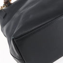 GUCCI Bamboo Hand Bag Leather 2way Black Gold 002 2058 0508 0 Auth 153437-15