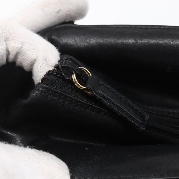 GUCCI Bamboo Hand Bag Leather 2way Black Gold 002 2058 0508 0 Auth 153437