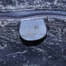 GUCCI Bamboo Hand Bag Suede 2way Navy Gold Auth 153438-16