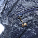 GUCCI Bamboo Hand Bag Suede 2way Navy Gold Auth 153438-17