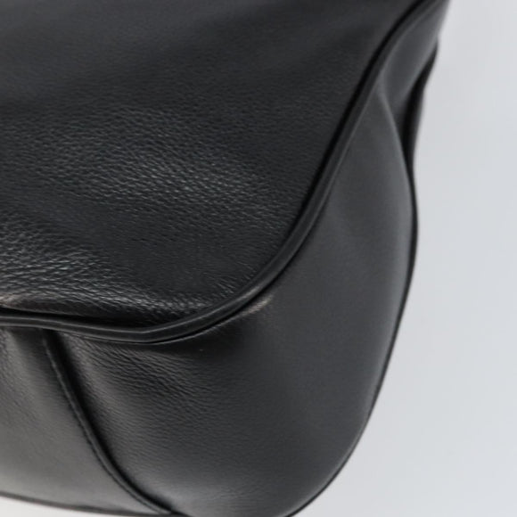 GUCCI Bamboo Hand Bag Leather 2way Black Gold 001 14 1638 Auth 153439