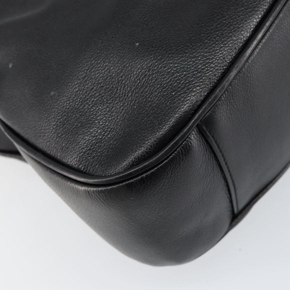 GUCCI Bamboo Hand Bag Leather 2way Black Gold 001 14 1638 Auth 153439