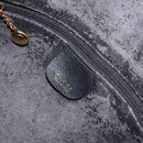 GUCCI Bamboo Hand Bag Leather 2way Black Gold 001 14 1638 Auth 153439-19