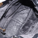 GUCCI Bamboo Hand Bag Leather 2way Black Gold 001 14 1638 Auth 153439-10