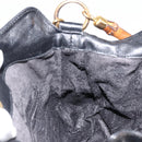 GUCCI Bamboo Hand Bag Leather 2way Black Gold 001 14 1638 Auth 153439-20