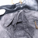 GUCCI Bamboo Hand Bag Leather 2way Black Gold 001 14 1638 Auth 153439-21