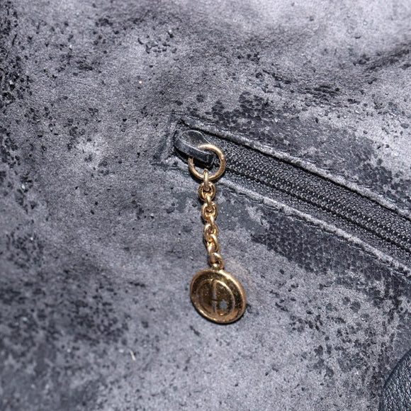 GUCCI Bamboo Hand Bag Leather 2way Black Gold 001 14 1638 Auth 153439