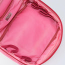 PRADA Vanity Cosmetic Pouch Nylon Pink Silver Auth 153441-16