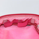 PRADA Vanity Cosmetic Pouch Nylon Pink Silver Auth 153441-18