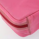 PRADA Vanity Cosmetic Pouch Nylon Pink Silver Auth 153441-9