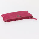 PRADA Pouch Nylon 3 Set Black Pink Orange Auth 153442-12