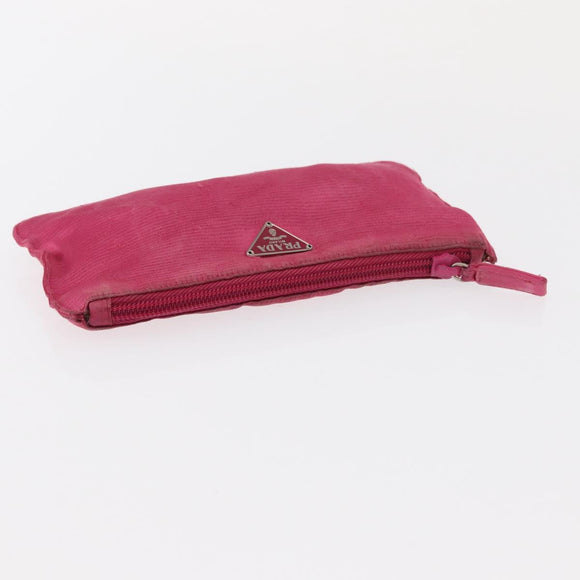 PRADA Pouch Nylon 3 Set Black Pink Orange Auth 153442