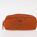 PRADA Pouch Nylon 3 Set Black Pink Orange Auth 153442-16