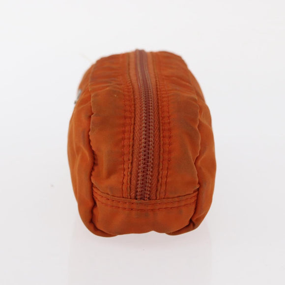 PRADA Pouch Nylon 3 Set Black Pink Orange Auth 153442