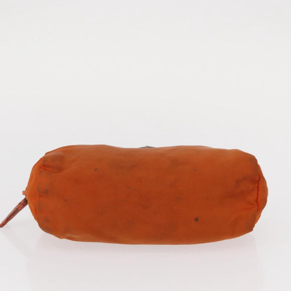 PRADA Pouch Nylon 3 Set Black Pink Orange Auth 153442