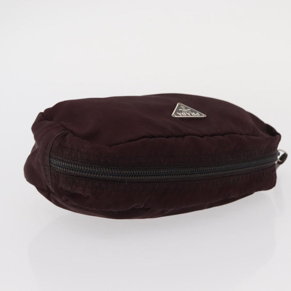 PRADA Pouch Nylon 3 Set Black Pink Orange Auth 153442