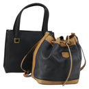 CELINE Shoulder Bag Leather 2 Set Black Auth 153444-1