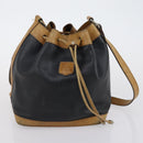 CELINE Shoulder Bag Leather 2 Set Black Auth 153444-10