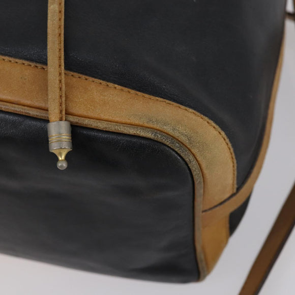 CELINE Shoulder Bag Leather 2 Set Black Auth 153444