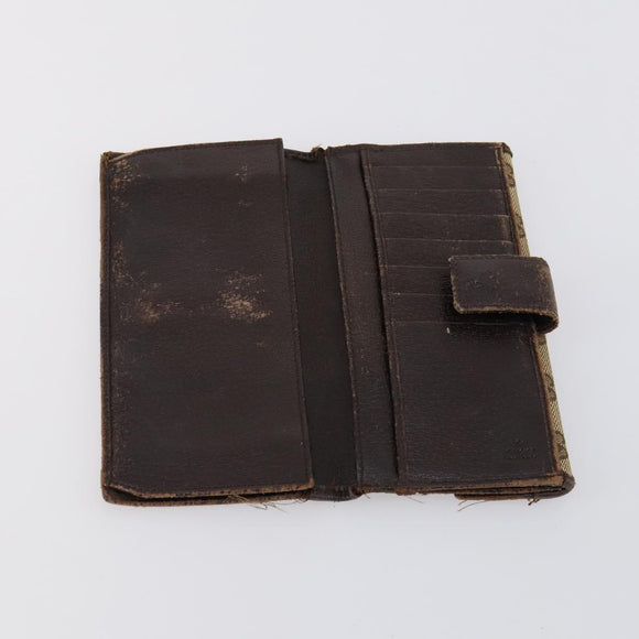 GUCCI GG Supreme Wallet Leather 4 Set Black Beige Auth 153445