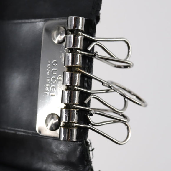 GUCCI GG Supreme Wallet Leather 4 Set Black Beige Auth 153445